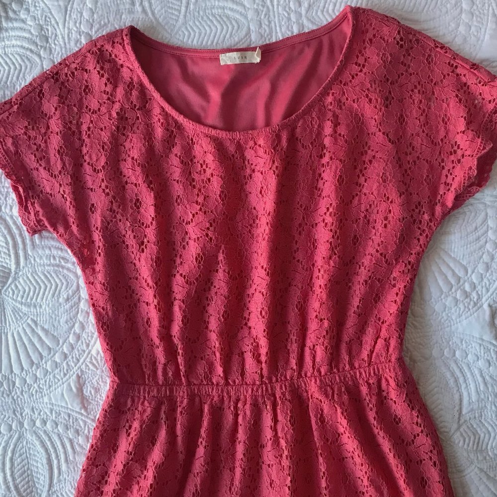 Lush Pink Lace Dress